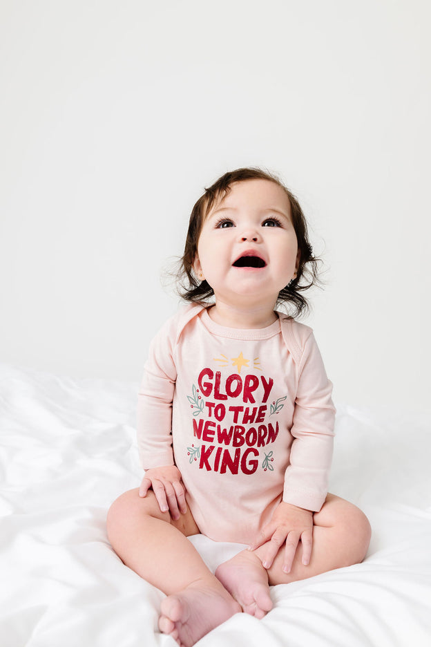 Baby Newborn King Pink Bodysuit Cotton | Long Sleeve