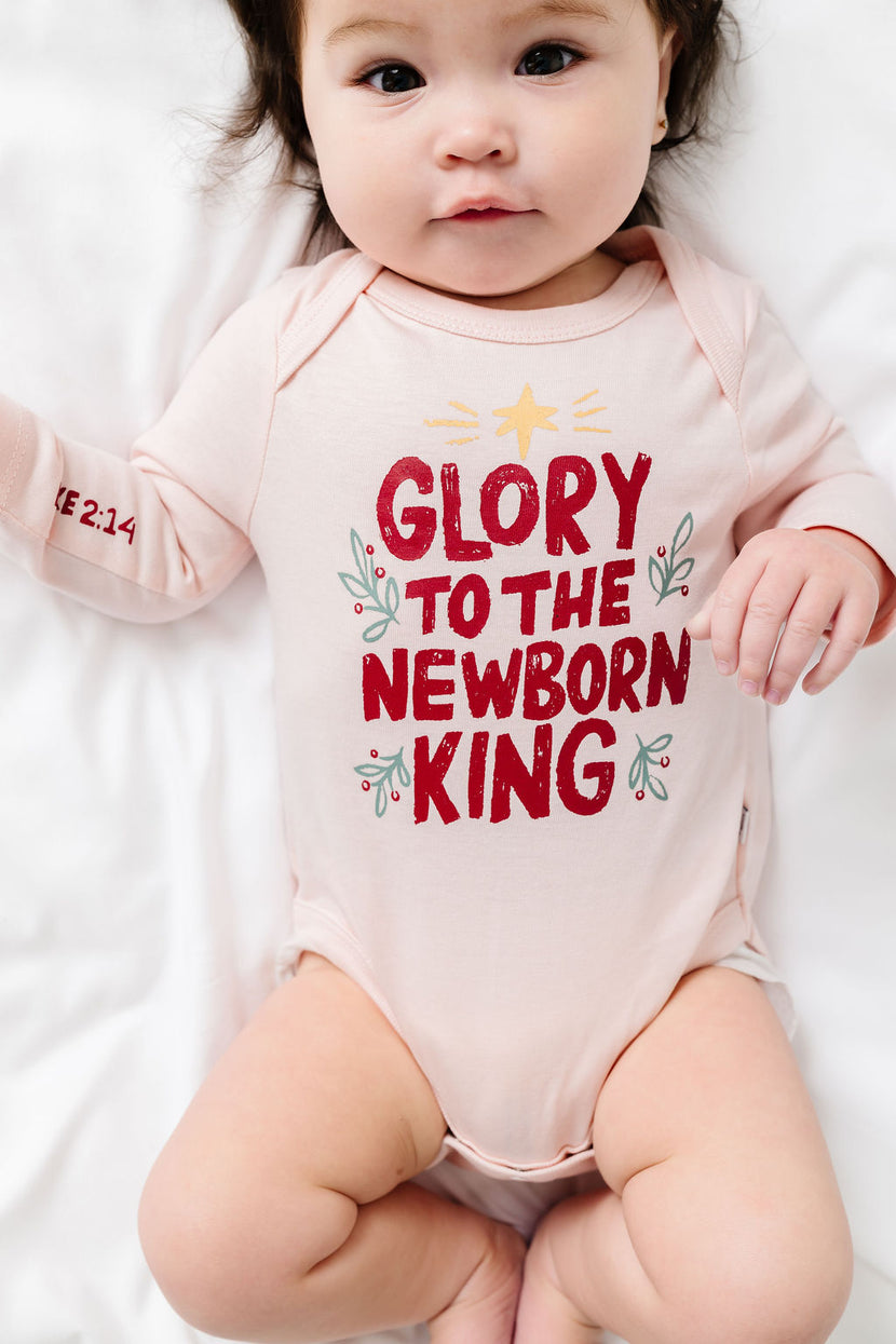 Baby Newborn King Pink Bodysuit Cotton | Long Sleeve