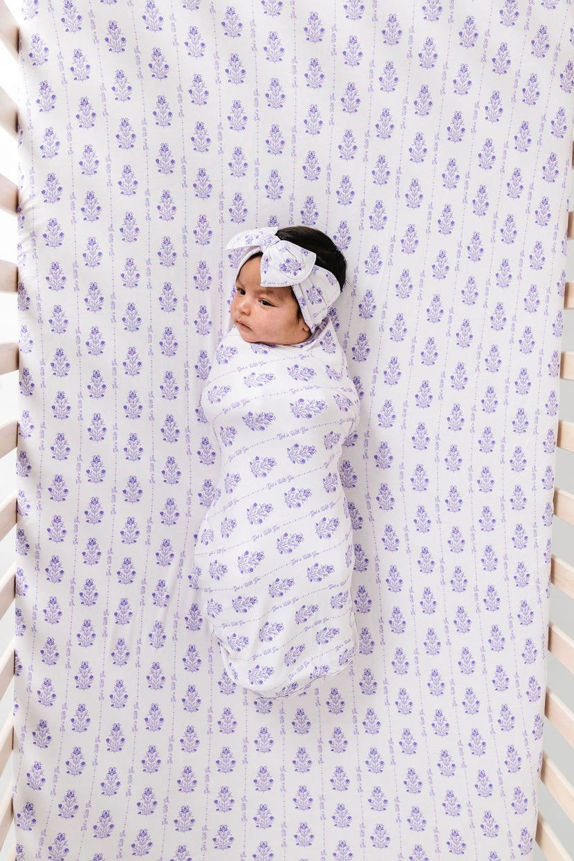God is With You Floral Swaddle Bamboo