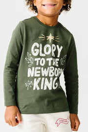 Kids Newborn King Green T-Shirt Cotton | Long Sleeve