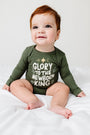 Baby Newborn King Green Bodysuit Cotton | Long Sleeve