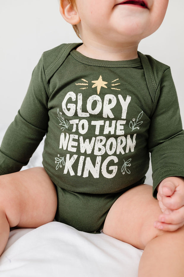 Baby Newborn King Green Bodysuit Cotton | Long Sleeve