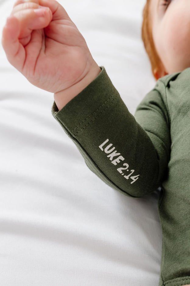 Baby Newborn King Green Bodysuit Cotton | Long Sleeve