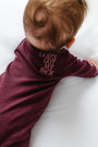 God's Got My Back Fig PJ Footless Onesie Ribbed Cotton-Bamboo Blend