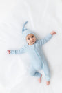 God's Got My Back Blue Knotted Hat Ribbed Cotton-Bamboo Blend
