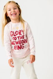 Kids Newborn King Pink T-Shirt Cotton | Long Sleeve