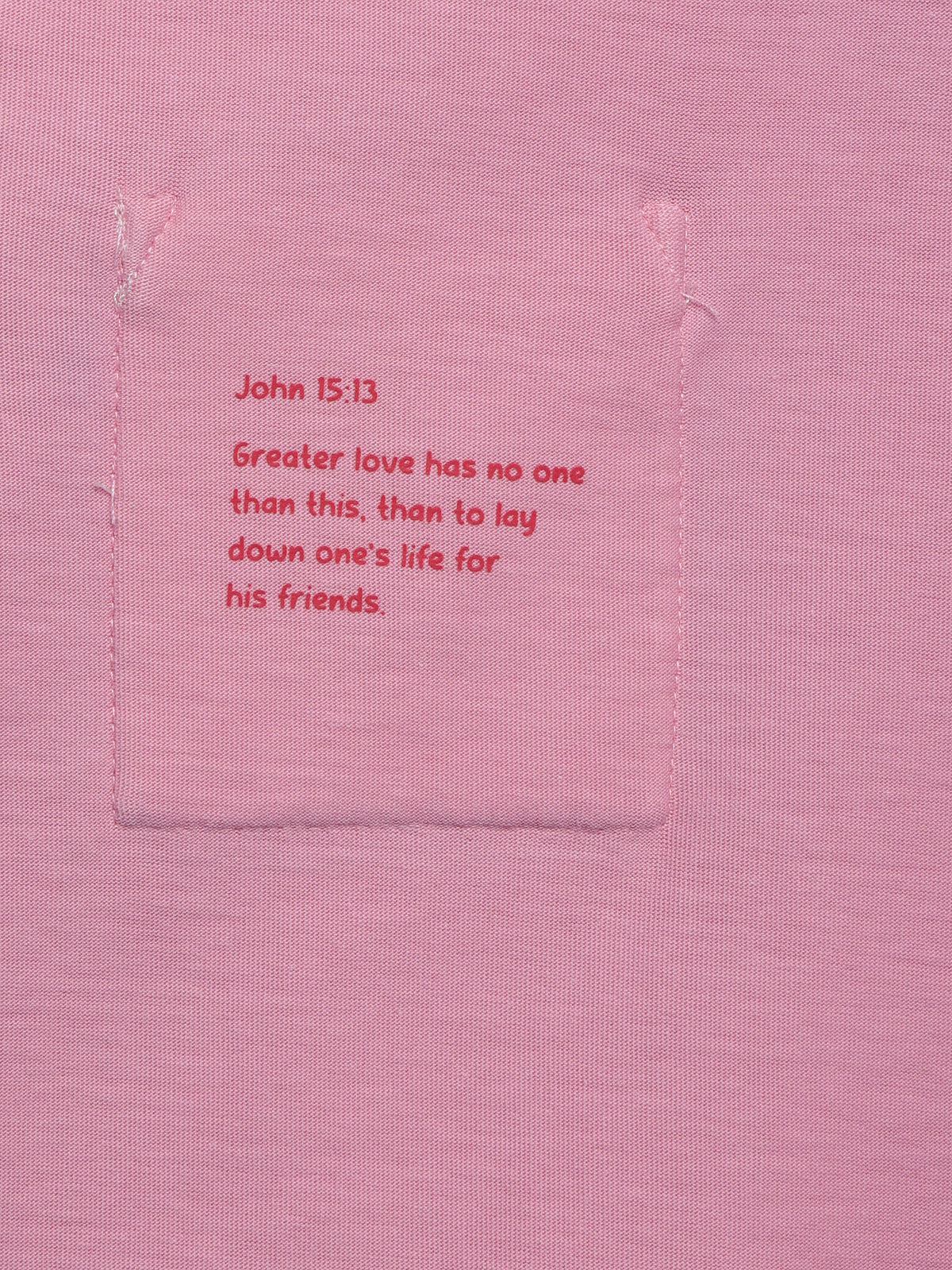 Pink Prayer Pocket Short Sleeve T-Shirt Cotton