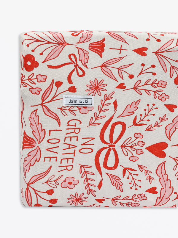 No Greater Love Pink Bedsheet Bamboo