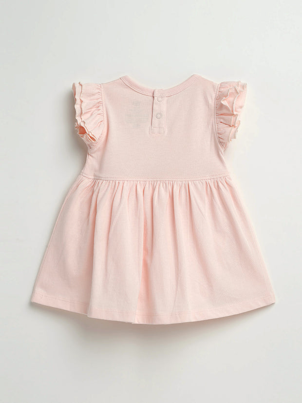 Baby Pink Prayer Pocket Twirl Dress Bodysuit | Short Sleeve
