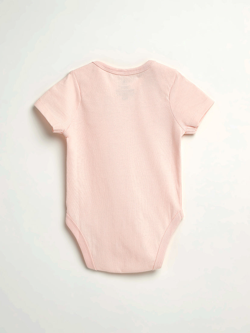 Baby Pink Prayer Pocket Bodysuit | Short Sleeve