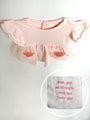 Baby Pink Prayer Pocket Twirl Dress Bodysuit | Short Sleeve