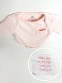Baby Pink Prayer Pocket Bodysuit | Short Sleeve