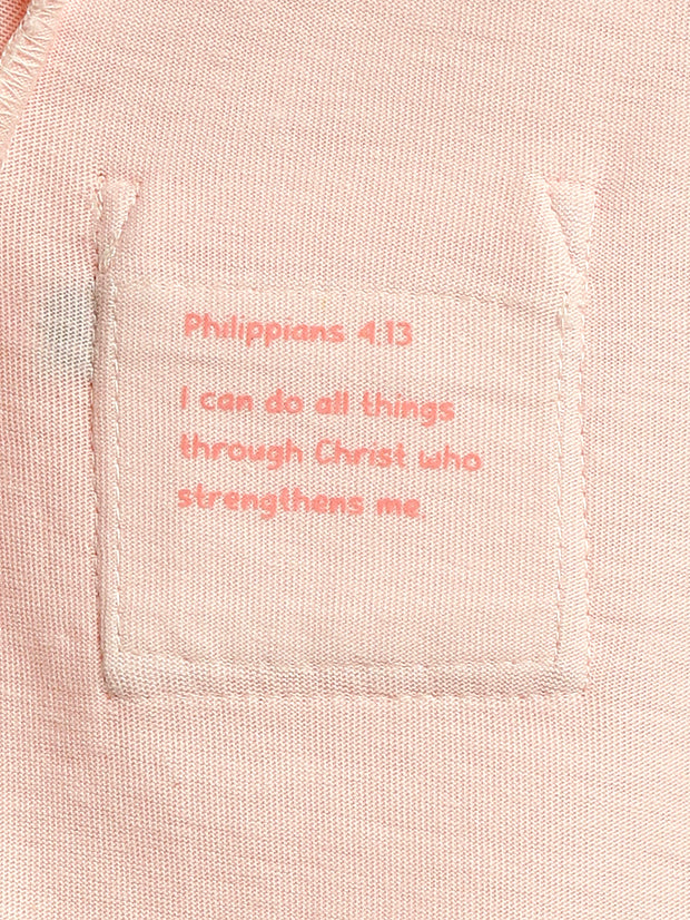 Baby Pink Prayer Pocket Bodysuit | Short Sleeve