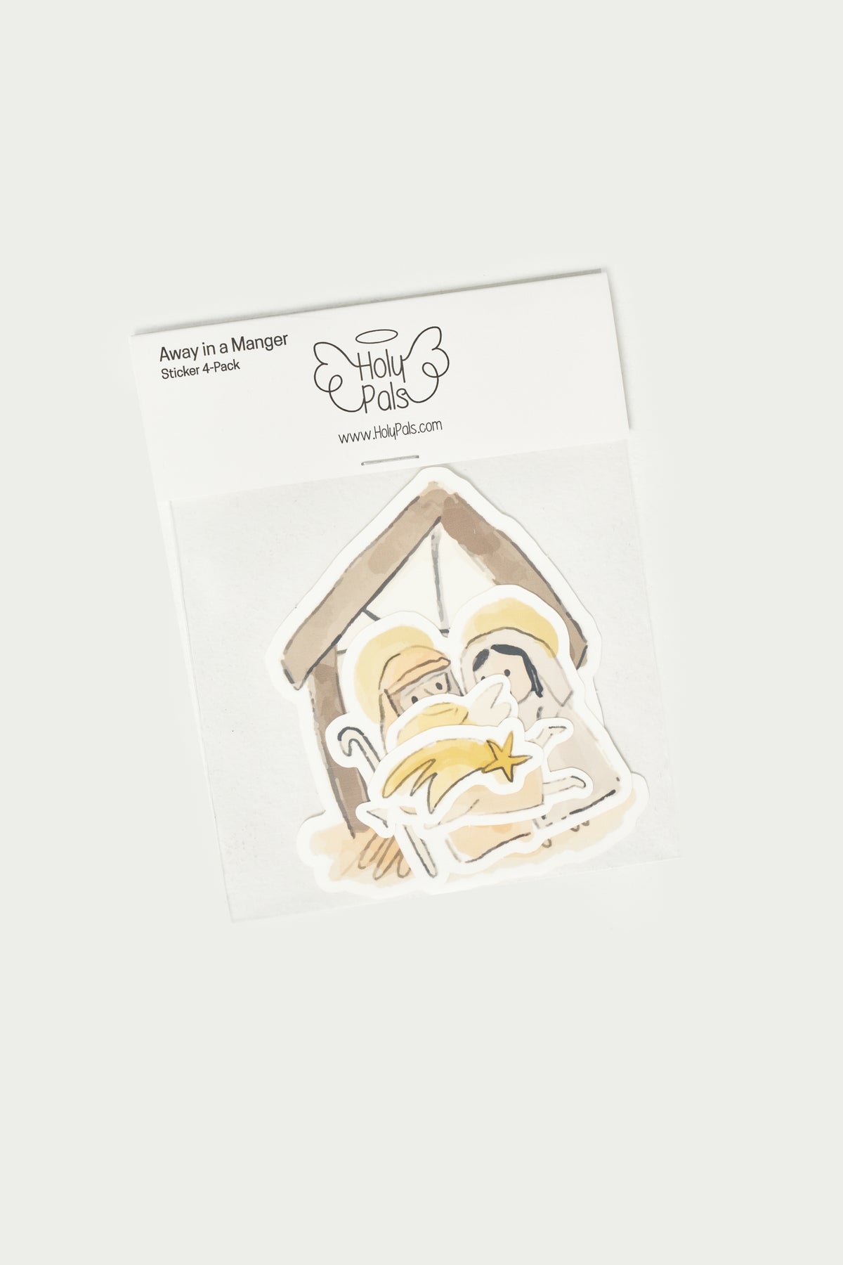 Away in a Manger Christmas Stickers 4 Pack