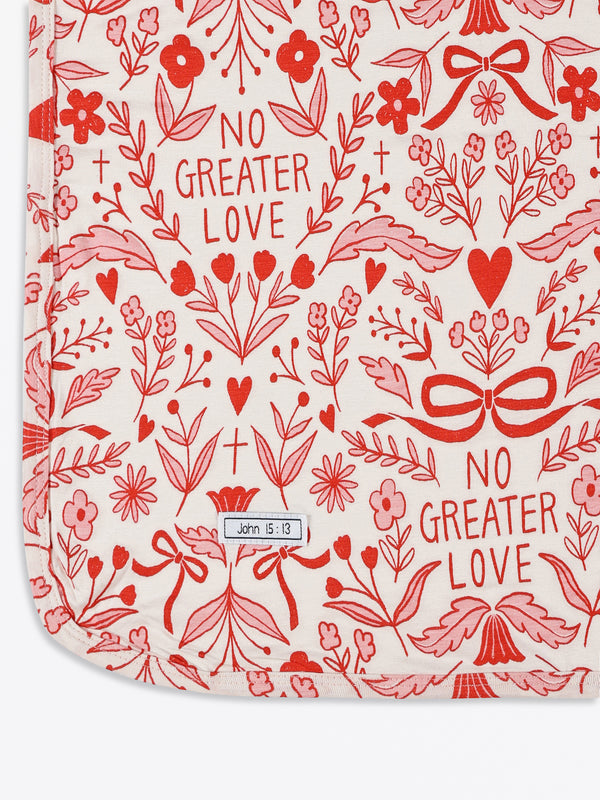 No Greater Love Pink Swaddle Bamboo