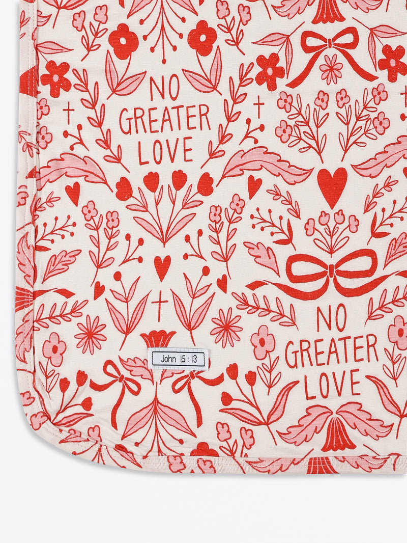 No Greater Love Pink Swaddle Bamboo