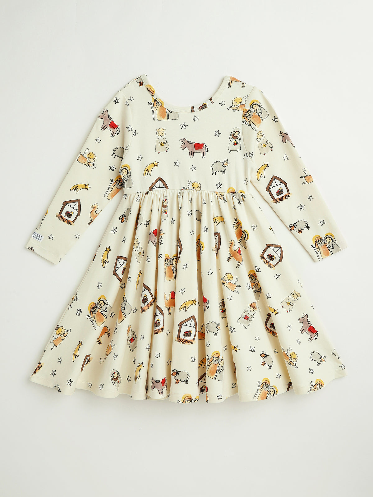 Away in a Manger Twirl Dress Cotton