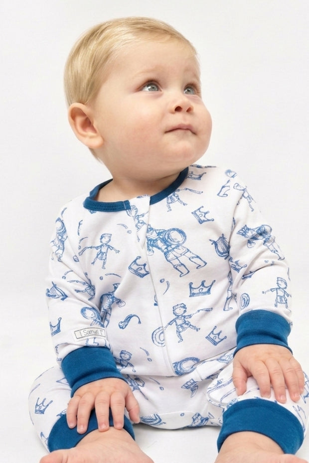 David & Goliath Blue PJ Footless Onesie Cotton