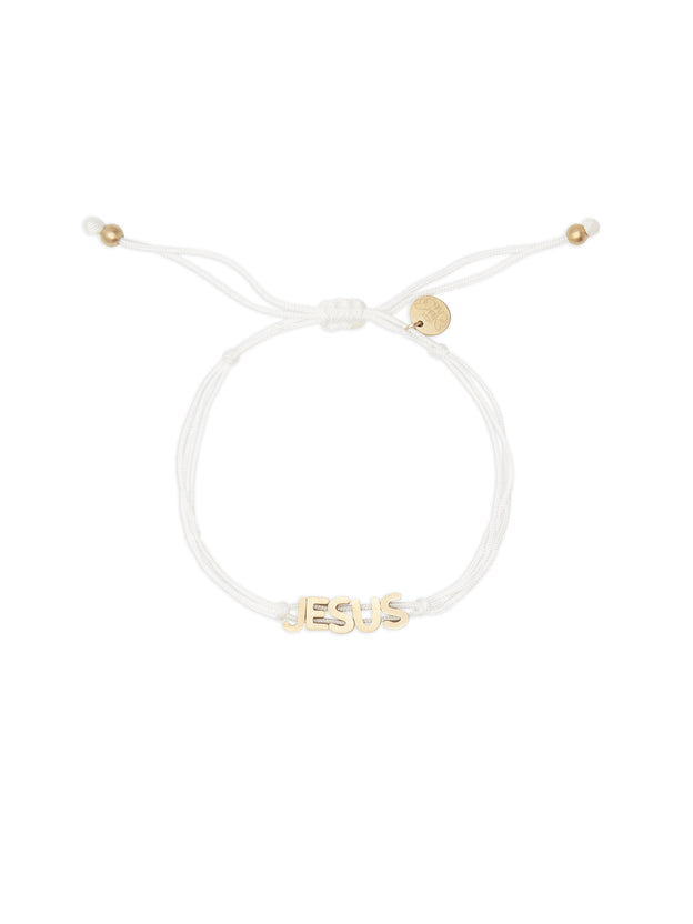 Jesus White String Bracelet