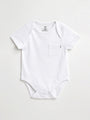 Baby White Prayer Pocket Bodysuit | Short Sleeve