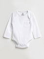 Baby White Prayer Pocket Bodysuit | Long Sleeve