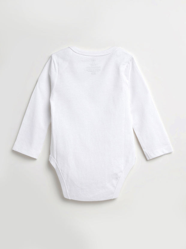 Baby White Prayer Pocket Bodysuit | Long Sleeve