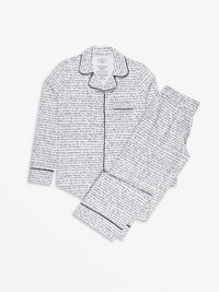 Love One Another Womens PJ Notch Collar Set Cotton