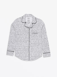 Love One Another Womens PJ Notch Collar Set Cotton