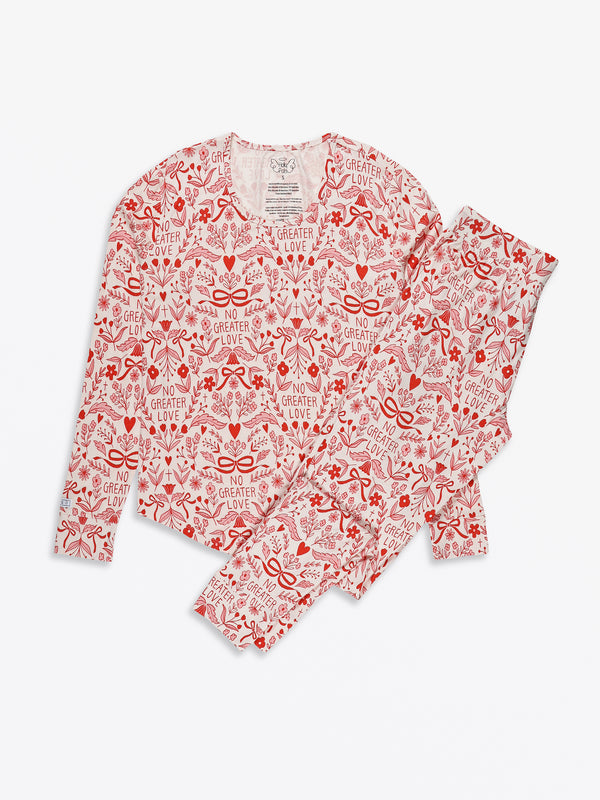 No Greater Love Pink Women's PJ Jogger Set Bamboo