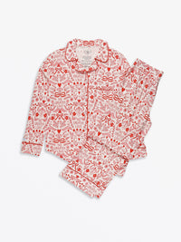 No Greater Love Pink Women's PJ Notch Collar Set Bamboo