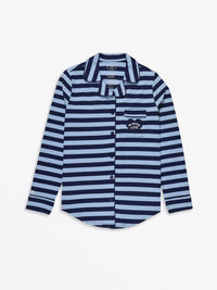 No Greater Love Blue Womens PJ Notch Collar Set Cotton