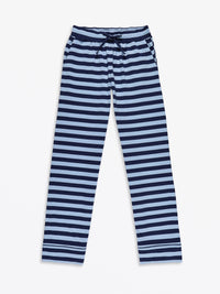 No Greater Love Blue Womens PJ Notch Collar Set Cotton