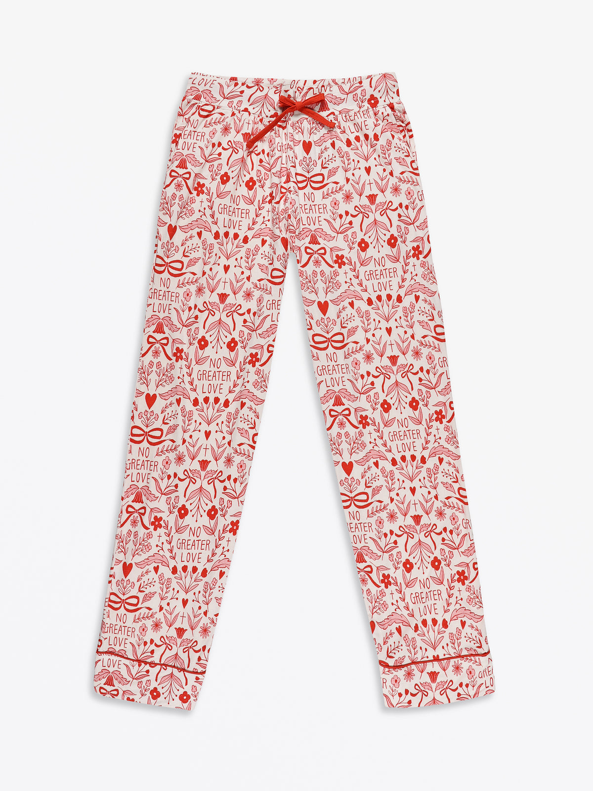 No Greater Love Pink Women's PJ Notch Collar Set Bamboo