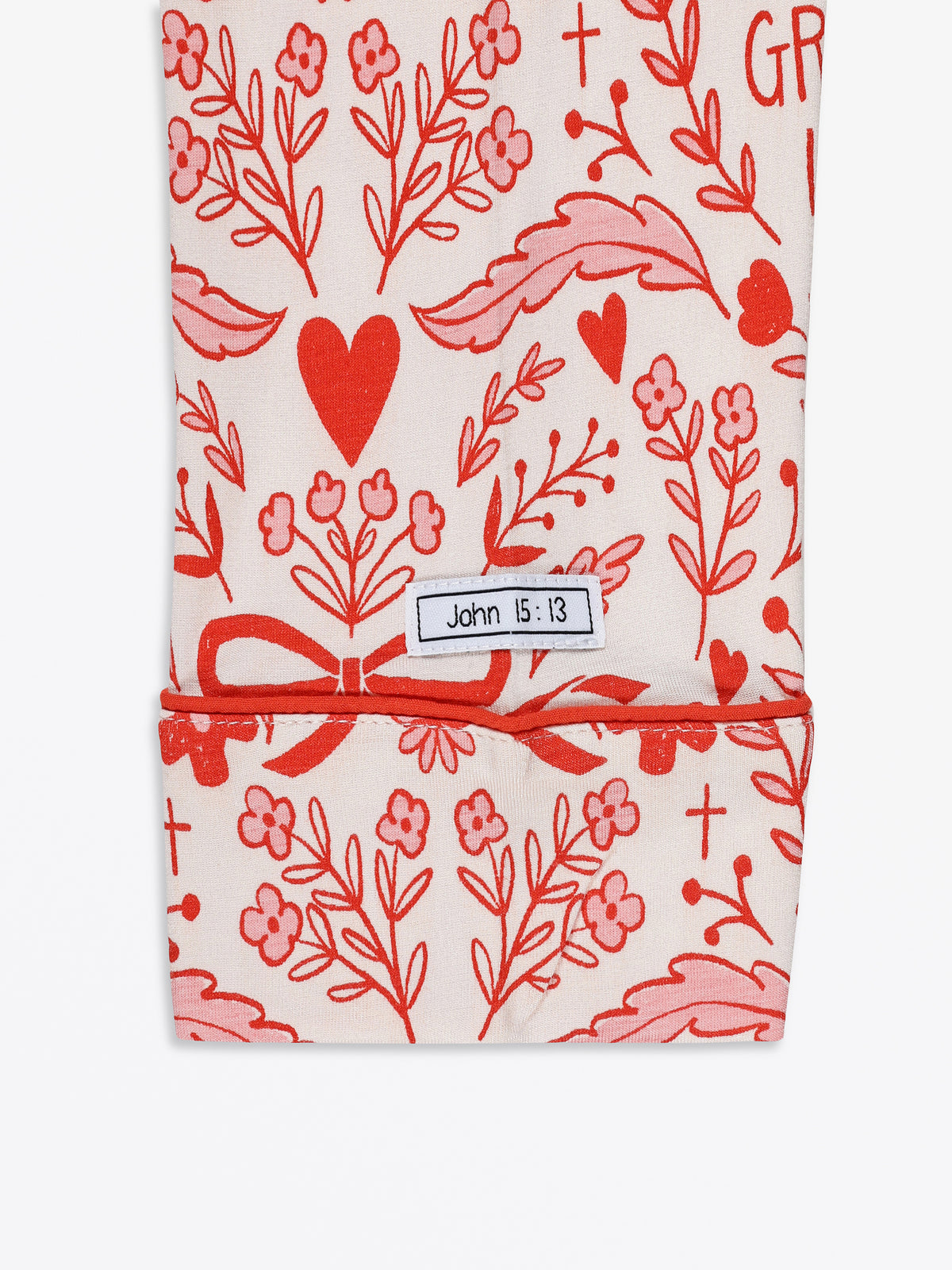 No Greater Love Pink Women's PJ Notch Collar Set Bamboo