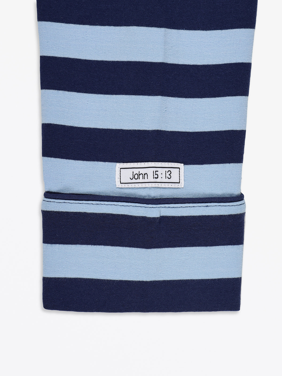 No Greater Love Blue Womens PJ Notch Collar Set Cotton