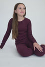 God's Got My Back Fig PJ Long Sleeve Set Ribbed Cotton-Bamboo Blend