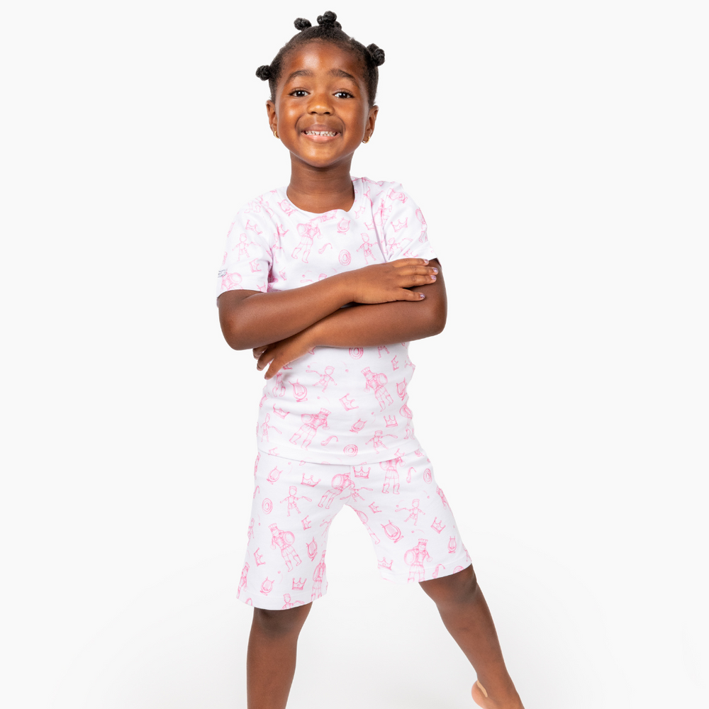 David & Goliath Pink PJ Shorts Set